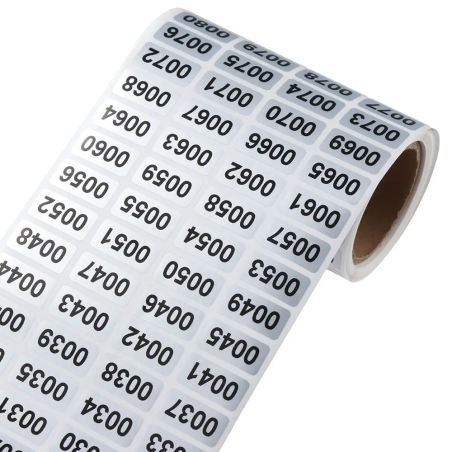 Self-Adhesive Consecutive Number Asset Tags